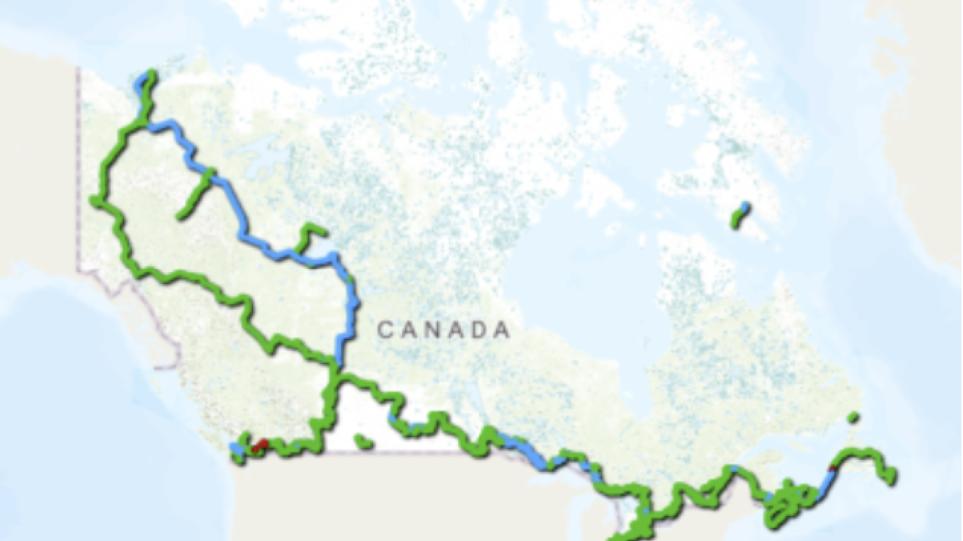 Trans Canada trail map graphic