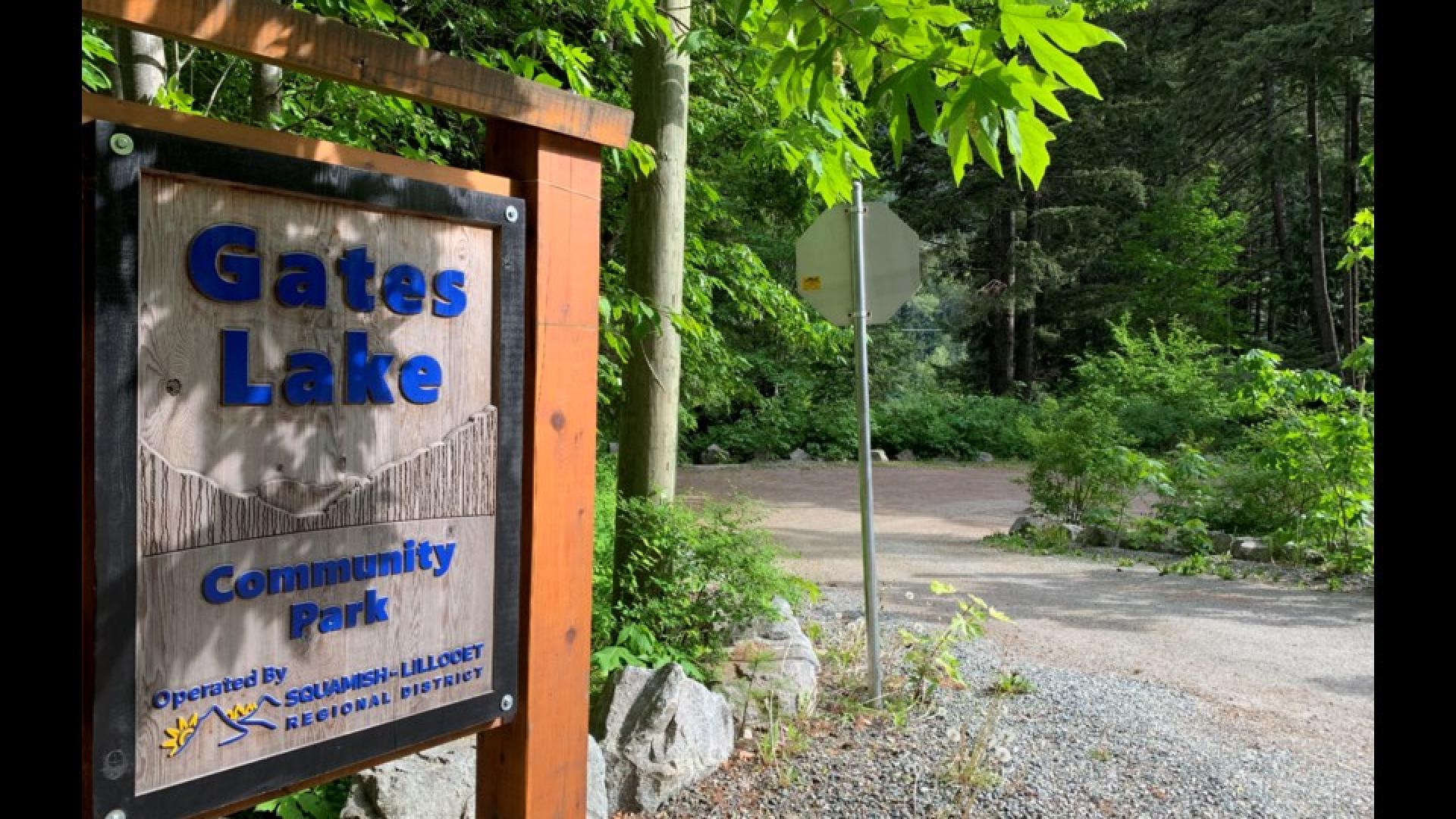 Gate Lake community park sign