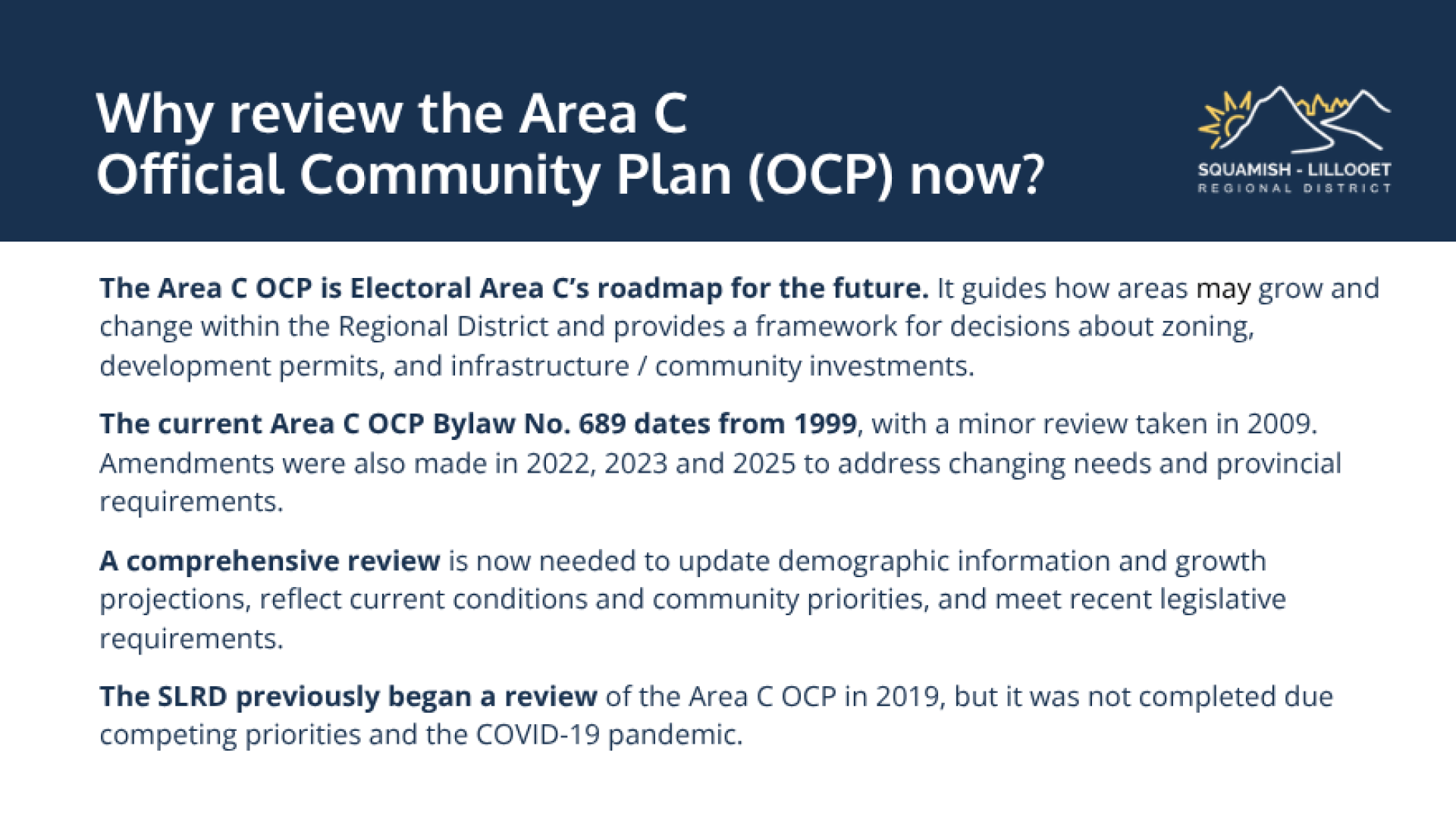 OCP Area C - Why review the OCP