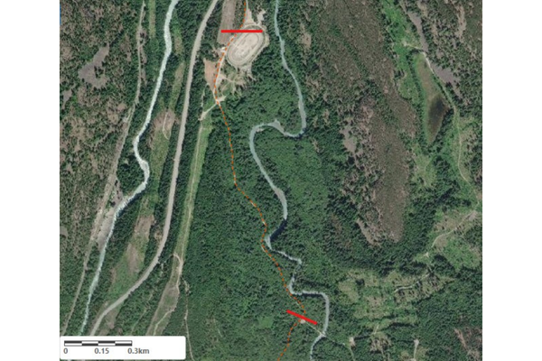 Map of temporary closure Mystery Creek FSR 2026